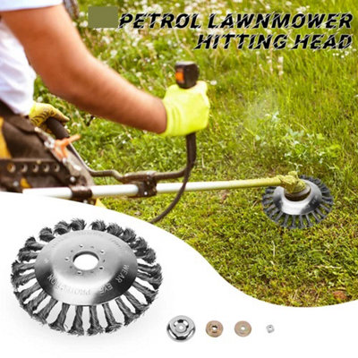 Grass Strimmer Head Trimmer Brush Steel Wire Wheel Weed Cutter Lawn