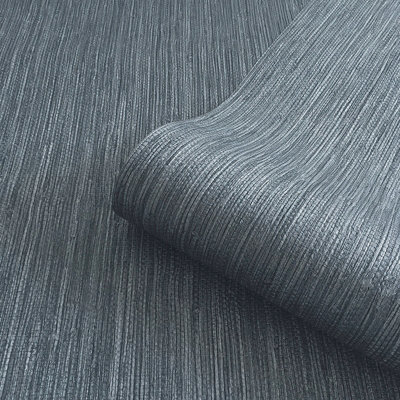 Grasscloth Texture Vinyl Wallpaper Blue Belgravia 2912 DIY at B&Q