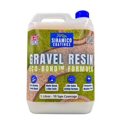GRAVEL RESIN ECO-Bond™ Premium Glue Binder Holder for Gravel, Stone, Bark, Rubber & Mulch