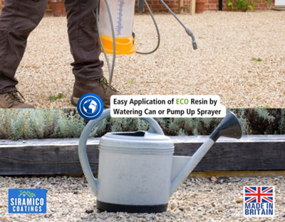 GRAVELHOLD ECO Resin 5 litres Waterbased Binder for Gravel Stones and Mulch on Borders, Patios & Gardens
