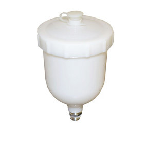 Gravity Feed Spray Plastic Cup Pot 600ml Capacity 3/8" Male Thread
