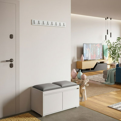 GRAWIS 80 Entryway Storage Set with Decorative Upholstered Wall Panels ...