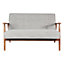 Gray Retro Wooden Frame 2 Seats Sofa with Backrest W 1260 mm