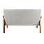 Gray Retro Wooden Frame 2 Seats Sofa with Backrest W 1260 mm