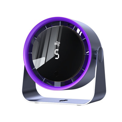 Gray Wall-Mounted Desk Fan Ultra Quiet Table Fan with Digital Display ...