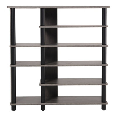 Gray Wood Grain Shoe Rack Shoe Storage Cabinet Organizer Hallway ...