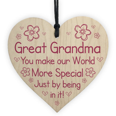 Great Grandma Gift For Birthday Mothers Day Wood Heart Thank You ...