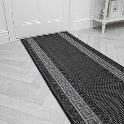 Greek Fret Hallway Runner Rug - Hardwearing, Non-Slip & Durable Carpet ...