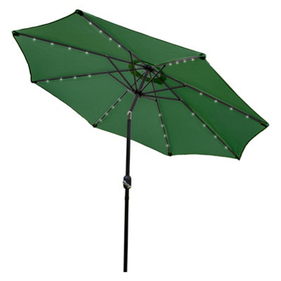 Green 2.7m LED Tilt Parasol without base DIY at B&Q