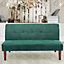 Green 2 Seater Baby Sofa Bed Loverseat Fabric Padded Children's Couch Sofabed 122 W x 74 D x 71 H cm