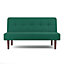 Green 2 Seater Baby Sofa Bed Loverseat Fabric Padded Children's Couch Sofabed 122 W x 74 D x 71 H cm