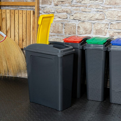 Green 25L Slimline Kitchen Bin Wham Recycling Rubbish Waste Dustbin Flip Top Lid - 3