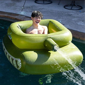 Green Adult Inflatable Tank Swimming Ring Water Toy Car