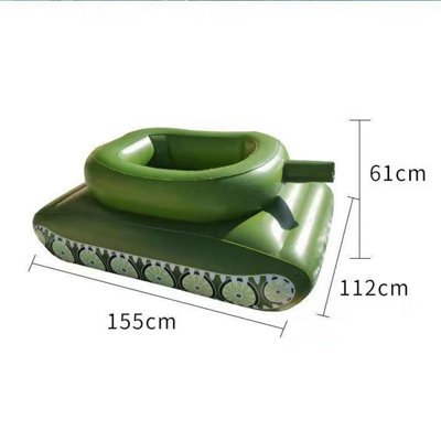 Green Adult Inflatable Tank Swimming Ring Water Toy Car