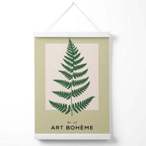 Green and Beige Fern Flower Market Simplicity Poster with Hanger / 33cm / White