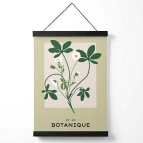 Green and Beige Wildflower Flower Market Simplicity Medium Poster with Black Hanger