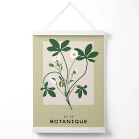 Green and Beige Wildflower Flower Market Simplicity Poster with Hanger / 33cm / White