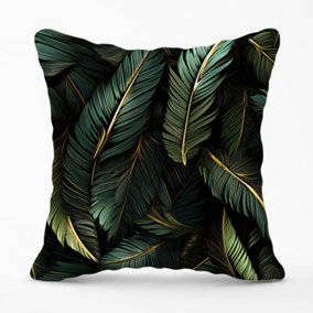 Green and Gold Leaves Cushions 45cm x 45cm