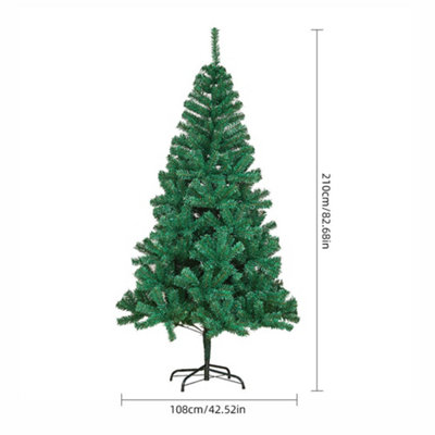 Green Artificial Christmas Tree with Metal Stand 108cm W x 210cm H