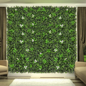 Green Artificial Plant Wall Greenery Panel Decorative Foliage Hedge Privacy Fence Screen 1M x 1M