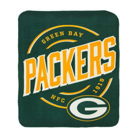 Green Bay Packers Fleece Crest Throw Dark Green/Gold/White (One Size)