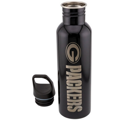 Green Bay Packers Stainless Steel Water Bottle Black/Gold (One Size)