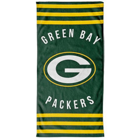 Green Bay Packers Stripe Beach Towel Dark Green/Gold/White (One Size)