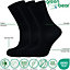 Green Bear Unisex Bamboo BLACK Colour Socks-size 12-14 Cushioned Sole - Soft & Antibacterial - 3 Pack