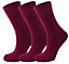 Green Bear Unisex Bamboo BURGUNDY Colour Socks-size 3-5 Cushioned Sole - Soft & Antibacterial - 3 Pack