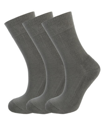 Green Bear Unisex Bamboo GREY Colour Socks-size 3-5 Cushioned Sole - Soft & Antibacterial - 3 Pack