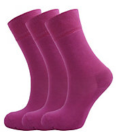 Green Bear Unisex Bamboo PINK Colour Socks-size 3-5 Cushioned Sole - Soft & Antibacterial - 3 Pack