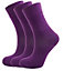Green Bear Unisex Bamboo PURPLE Colour Socks-size 6-8 Cushioned Sole - Soft & Antibacterial - 3 Pack