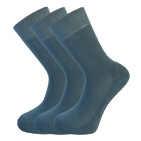 Green Bear Unisex Bamboo RAF BLUE Colour Socks-size 9-11 Cushioned Sole - Soft & Antibacterial - 3 Pack