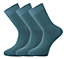 Green Bear Unisex Bamboo TEAL Colour Socks-size 3-5 Cushioned Sole - Soft & Antibacterial - 3 Pack
