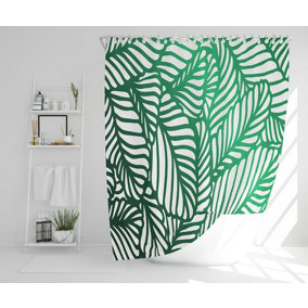 Green Biophilic design with natural analogues texture (Shower Curtain) / Default Title
