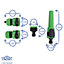 Green Blade - 4pc Hose Connector Set - 1/2" - 5/8" - Green
