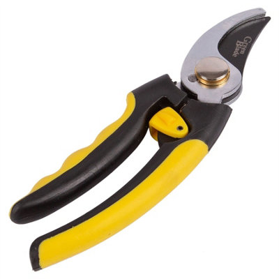 Green Blade - Compact Bypass Carbon Steel Secateurs - 19cm - Yellow