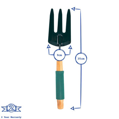 Green Blade - Cushion Grip Handle Hand Fork - Brown