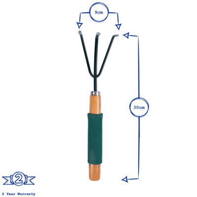 Green Blade - Cushion Grip Handle Hand Rake - Brown
