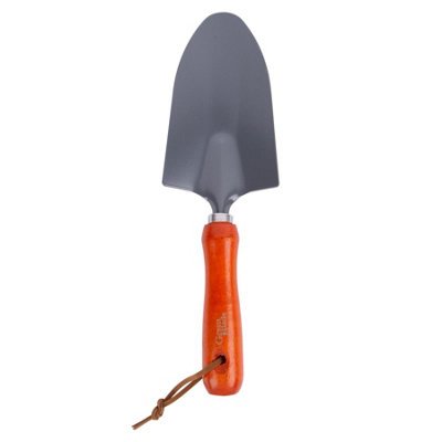 Green Blade - Heavy Duty Wooden Handle Hand Trowel - Red