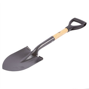 Green Blade - Round Head Steel Micro Shovel with Wooden Handle