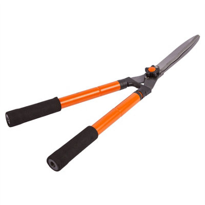 Green Blade Telescopic Carbon Steel Hedge Shears - 33.5-55.5cm - Yellow