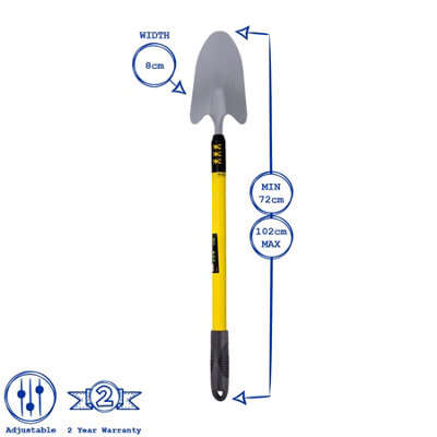 Green Blade - Telescopic Stainless Steel Garden Trowel - Yellow - 3