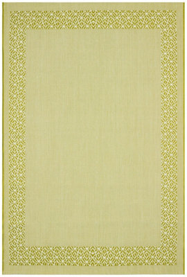 Green Bordered Modern Easy To Clean Rug For Dining Room-160cm x 230cm