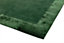 Green Bordered Wool Handmade Luxurious Modern Plain Easy to Clean Rug For Dining Room Bedroom And Living Room-80cm X 150cm