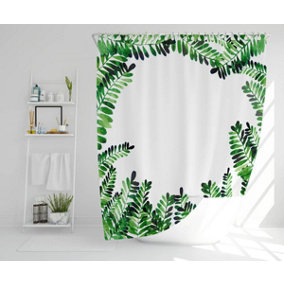 Green Botanical Leaves (Shower Curtain) / Default Title