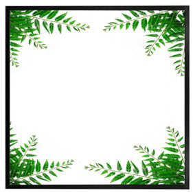 Green botanicals (Picutre Frame) / 16x16" / Black