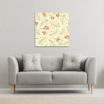 Green Branches on Light Background (Canvas Print) / 101 x 101 x 4cm Price Comparisons | Compare The Build