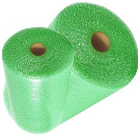Green Bubble Wrap Roll 300mm x 100m Cushioning Wrap for Moving House, Fragile Items, Shipping & Storage