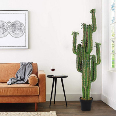 GREEN CACTUS ARTIFICIAL PLANT IN BLACK POT 150 CM